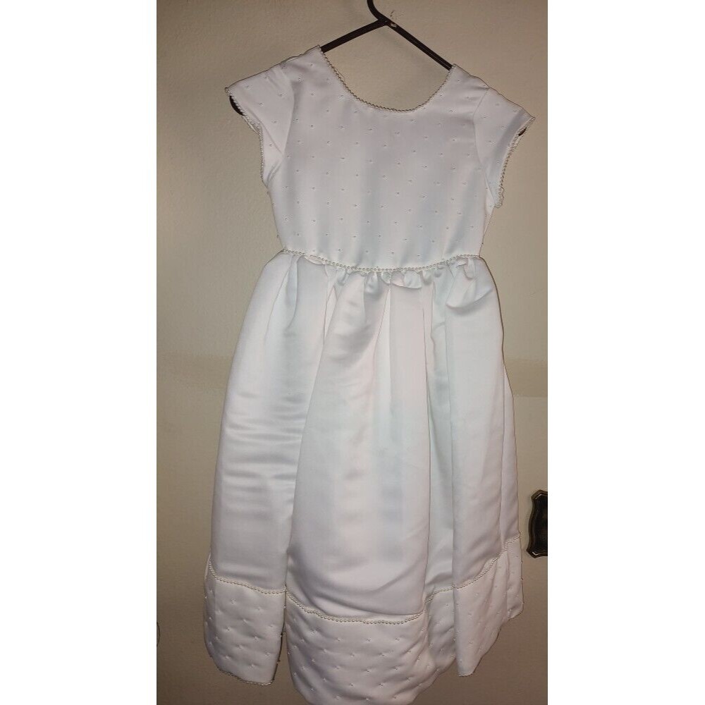 Nice Youth Kids Flower Girl Dorissa Ball Gown White Midi Dress Size 8
